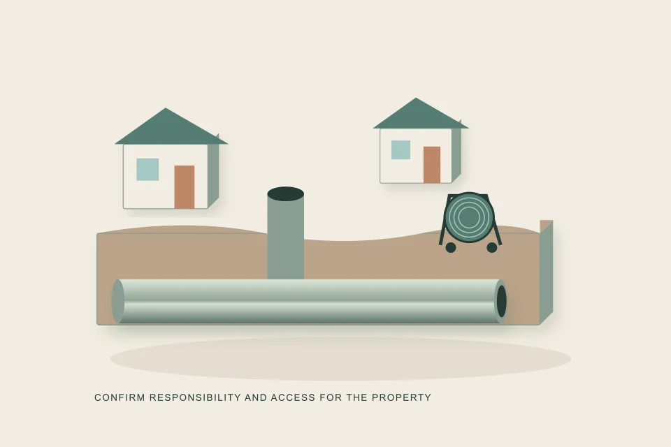 Conceptual illustration of a residential lane floor access and winter service equipment