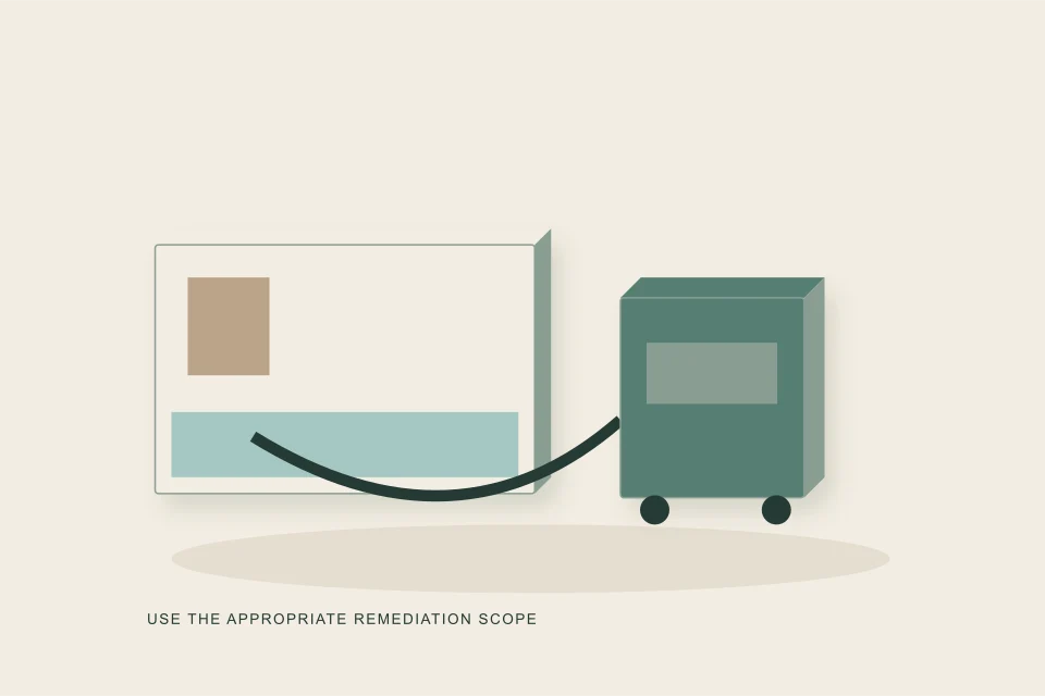 Conceptual illustration of a contained basement section beside professional extraction equipment